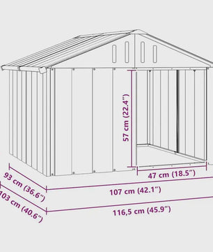 Robuuste Hondenhok van Verzinkt Staal - 116.5x103x81.5 cm - Grijs