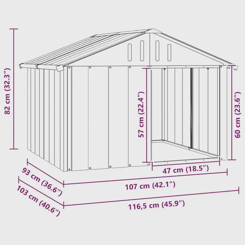 Robuuste Hondenhok van Verzinkt Staal - 116.5x103x81.5 cm - Grijs