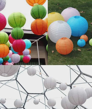 Witte Ronde Papieren Lampion - Chinese Sfeer voor Feest & Festival (10-40cm)