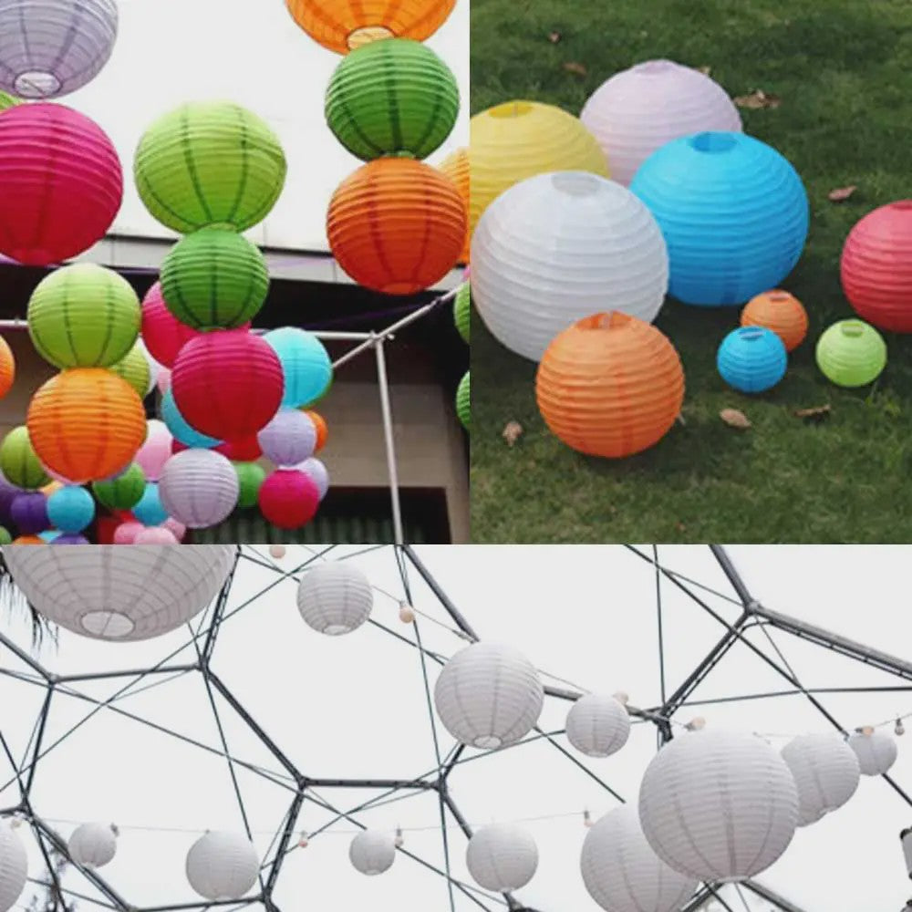 Witte Ronde Papieren Lampion - Chinese Sfeer voor Feest & Festival (10-40cm)