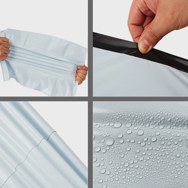 50x Witte Verzendzakken - Sterk Polyethyleen, Zelfklevend, Waterdicht - Ideaal voor Post en Koeriers