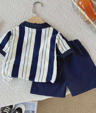 Zomerse Jongens Set: Gestreept Poloshirt & Short - Katoen