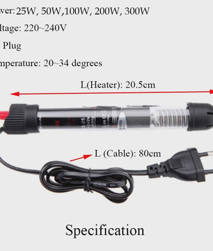 Automatische Aquarium Verwarming - Constante Temperatuur Hengel - 25W t/m 300W - EU Stekker