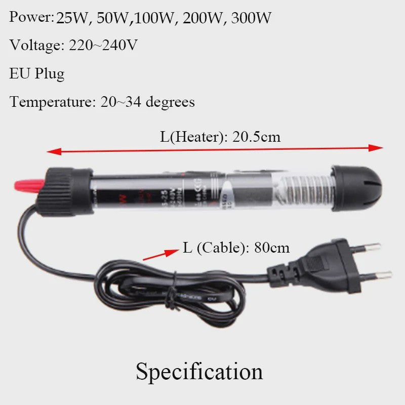 Automatische Aquarium Verwarming - Constante Temperatuur Hengel - 25W t/m 300W - EU Stekker