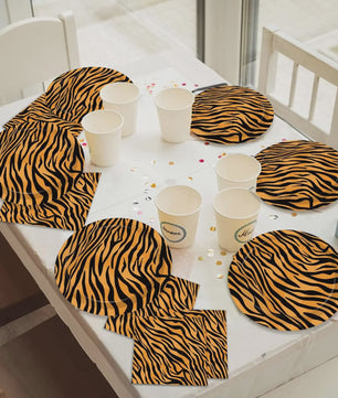 Jungle Safari Feestdecoratie Set - Dierenprint & Monstera Bladeren