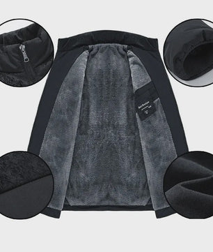 Warme Heren Puffer Jas met Pluche Voering en Opstaande Kraag - Winter Parka