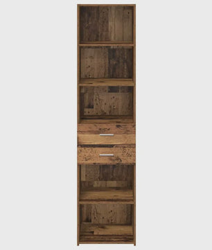 Hoge Houtkleurige Kast voor Woonkamer en Hal - Tijdloos Design, Stabiel & Veel Opbergruimte