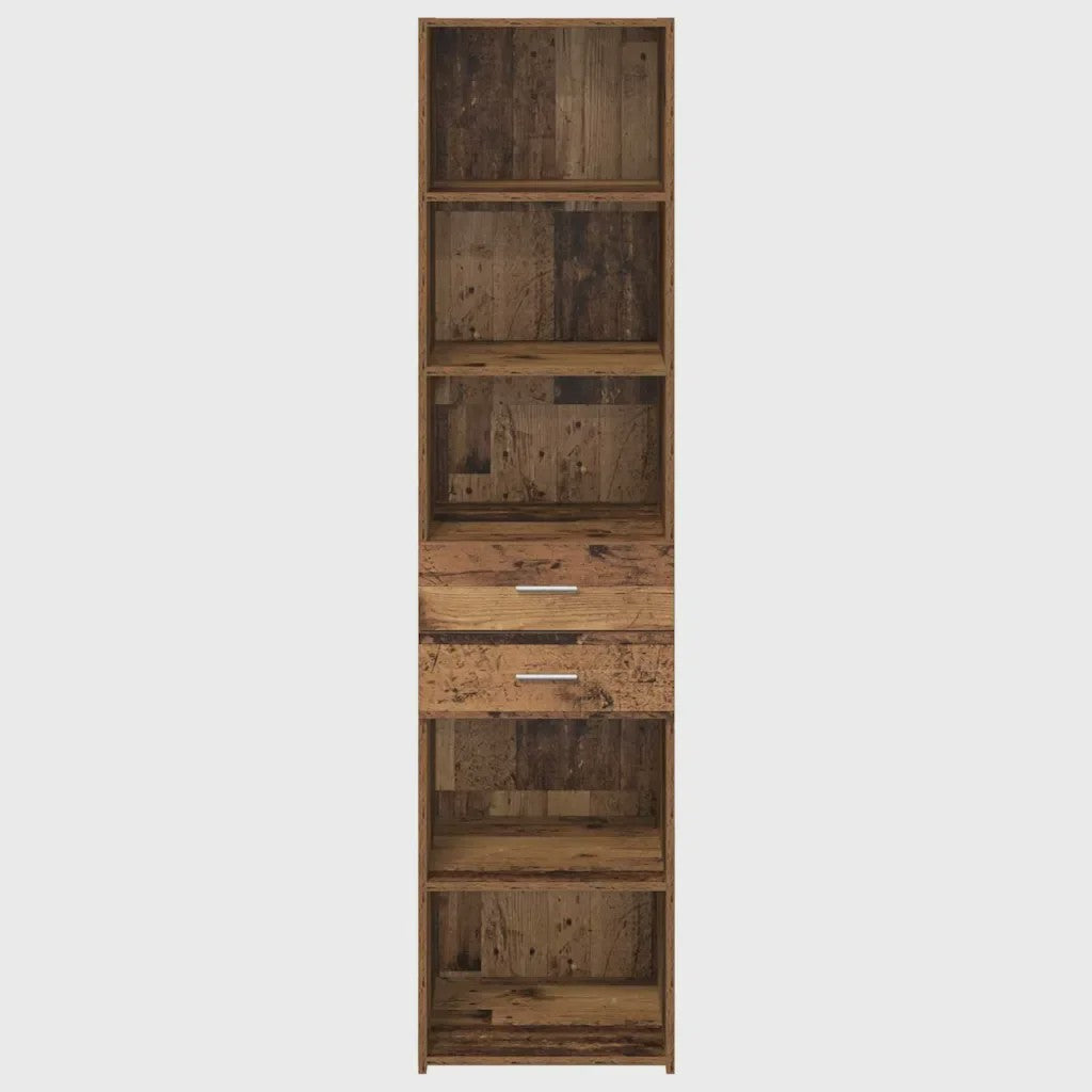 Hoge Houtkleurige Kast voor Woonkamer en Hal - Tijdloos Design, Stabiel & Veel Opbergruimte