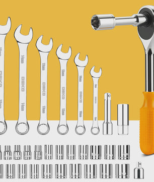 DEKO DKMT228 Complete Gereedschapskist - 228 Delige Handgereedschap Set voor Auto Reparatie en Klussen