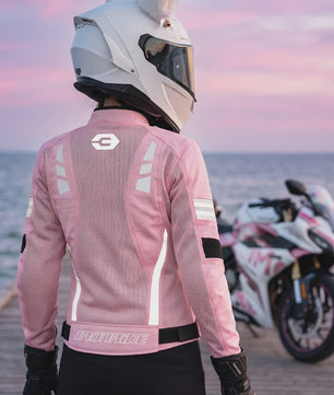 Ademende Dames Motorjas Zomer - Mesh Textiel met Verwijderbare Protectors