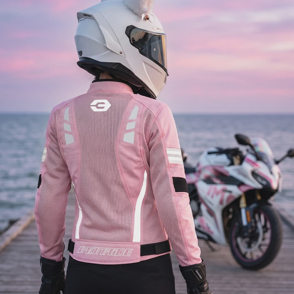 Ademende Dames Motorjas Zomer - Mesh Textiel met Verwijderbare Protectors