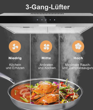TopStrong 60cm Onderbouw Afzuigkap met LED Verlichting - Recirculatie