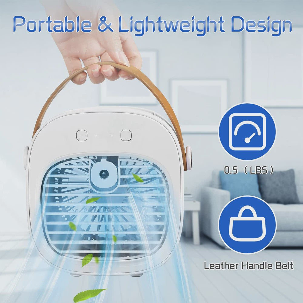 Draagbare Mini Airconditioner met Oplaadbare Batterij - Draadloze Koeler & Ventilator