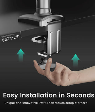 Nearhub Monitor Arm: Volledig Verstelbare Bureau Mount met 360° Rotatie & 180° Zwenkfunctie