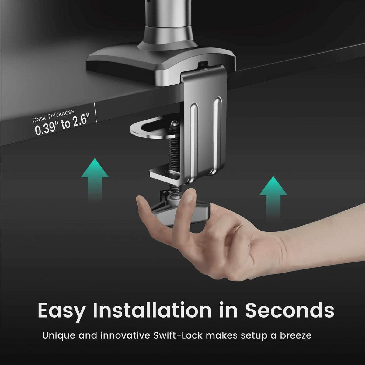 Nearhub Monitor Arm: Volledig Verstelbare Bureau Mount met 360° Rotatie & 180° Zwenkfunctie