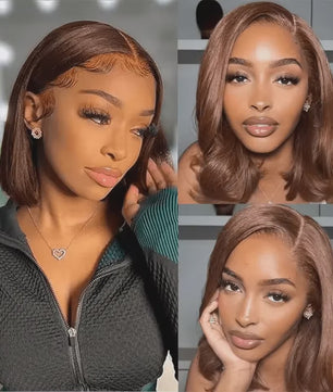 Dames Bob Pruik van Menselijk Haar - 13x4 HD Lace Front, Pre-Plucked, Glueless, met Baby Hair