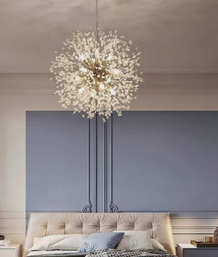 Moderne Kristallen Plafondlamp Ster Vuurbal Dandelion - Sfeervol LED Licht voor Woonkamer & Restaurant