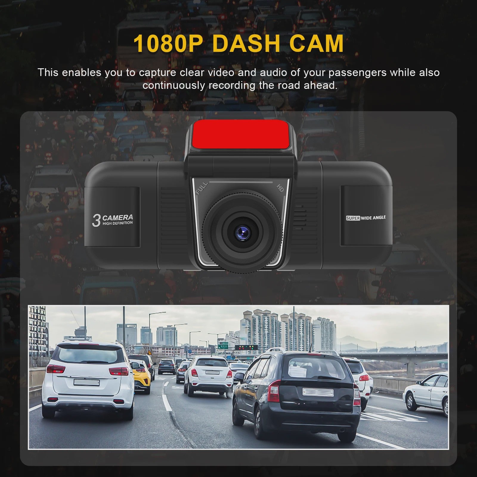 Universele 4-Kanaals Dashcam met 1080P HD, Nachtzicht en Parkeerhulp