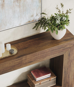 Tribesigns Farmhouse Console Tafel 119 cm - Industriële Halmeubel met Houten Look