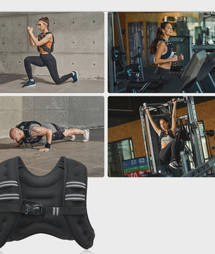 Verstelbaar Fitness Vest met Gewicht (5.4 kg) en Reflecterende Strepen - Ideaal voor Training, Yoga & Joggen