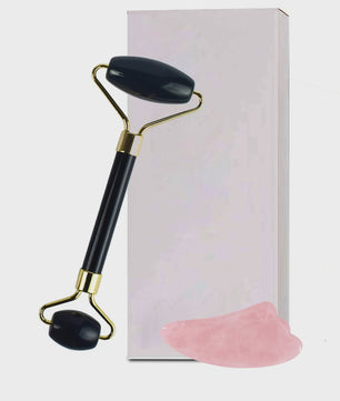 Jade Roller & Gua Sha Set: Dubbelzijdige Gezichtsroller voor Lifting en Ontzwellen