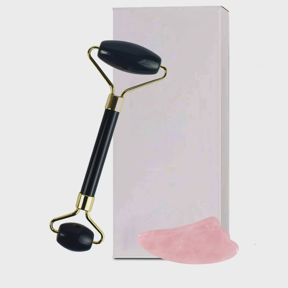 Jade Roller & Gua Sha Set: Dubbelzijdige Gezichtsroller voor Lifting en Ontzwellen