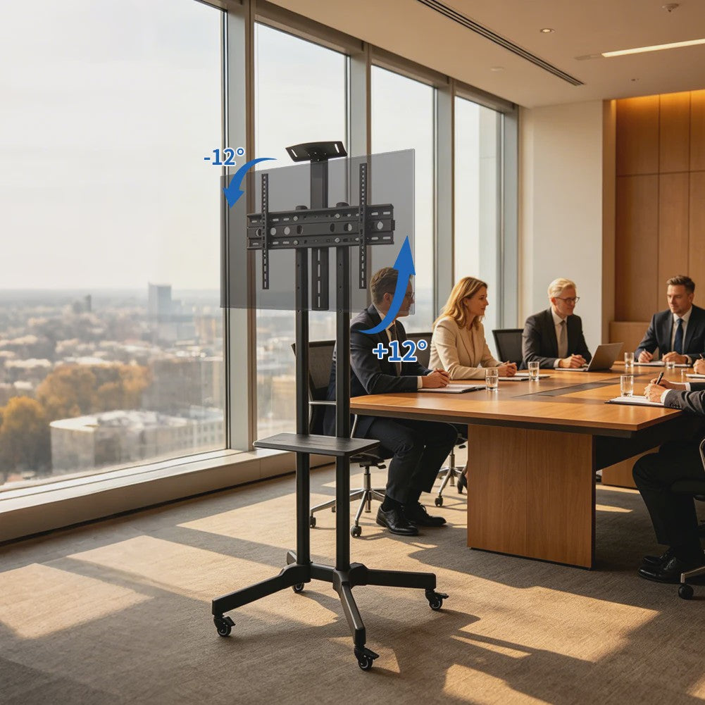 Verrijdbare TV standaard met zwenkwielen voor 26-65 inch schermen tot 100kg