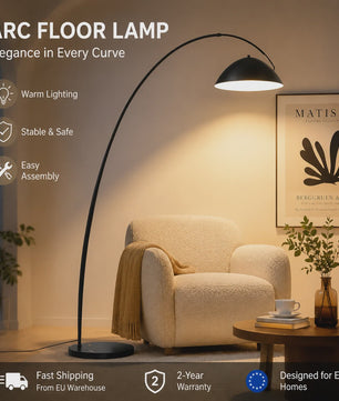 Moderne LED Boog Vloerlamp - Dimbare Stijlvolle Verlichting voor Woonkamer & Slaapkamer