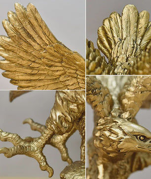 Gouden Adelaar Beeld - Luxe Hars Vogel Sculptuur voor Huis & Kantoor Decoratie