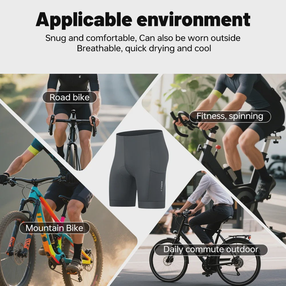 X-TIGER Premium Fietsbroek Heren met 5D Gel Pad - Ademend & Comfortabel