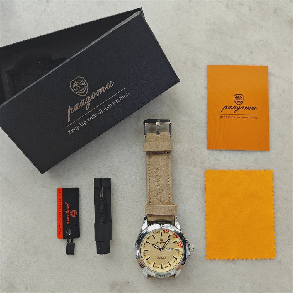 PAAZOMU Luxe Herenhorloge - Waterdicht, Lichtgevend, Datum & Week, RVS, Sportief & Fashion