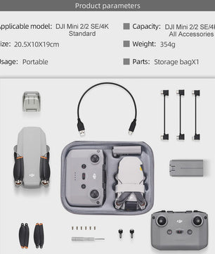 Waterdichte Opbergtas voor DJI Mini 2/2SE/4K Drone - Beschermende Draagtas met Ruimte voor Accessoires