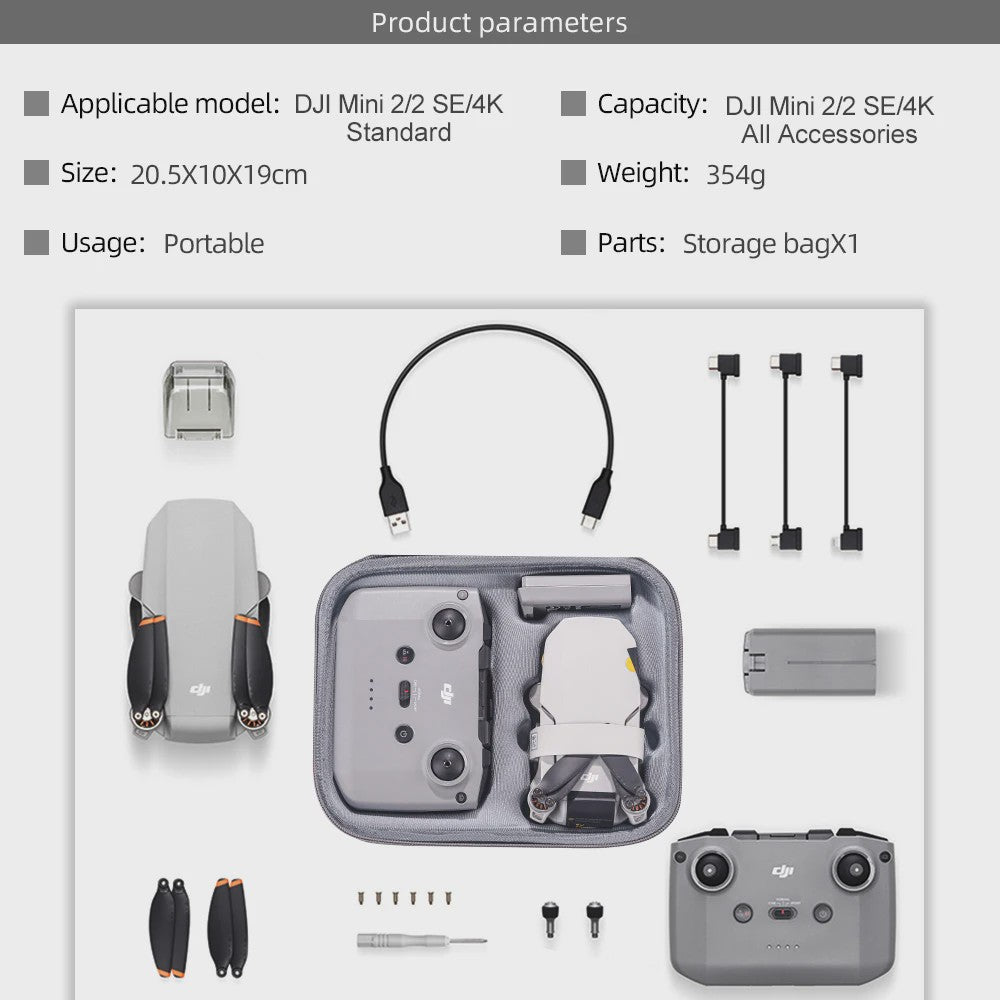 Waterdichte Opbergtas voor DJI Mini 2/2SE/4K Drone - Beschermende Draagtas met Ruimte voor Accessoires