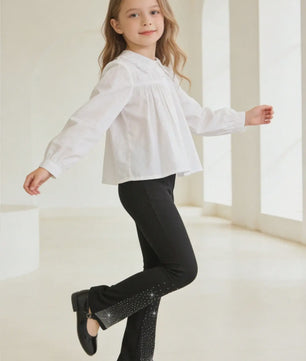 1/3Pcs Girls Sparkle Rhinestone Flare Pants 2-11Y Kids Elastic Waist Bell Bottom Trousers Polyester Spandex Casual Long Pants