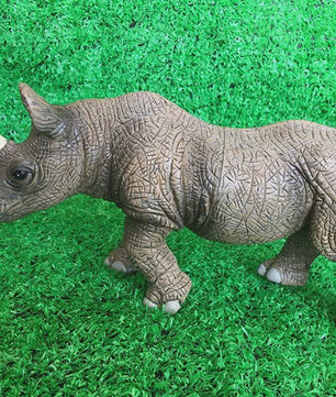 Grote Realistische Zwarte Neushoorn Speelgoedfiguur - 27.5cm PVC Wild Dier Model
