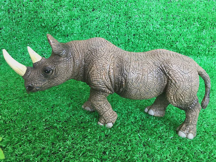 Grote Realistische Zwarte Neushoorn Speelgoedfiguur - 27.5cm PVC Wild Dier Model