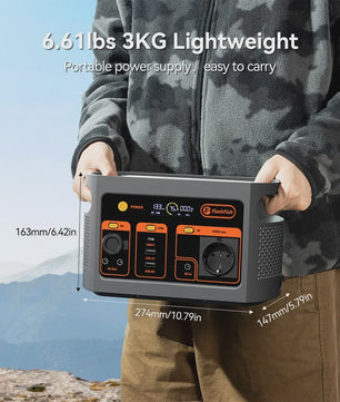 Flashfish E103 Draagbare Power Station 300W, 179Wh LiFePO4 Accu, Pure Sine Wave, Solar Generator