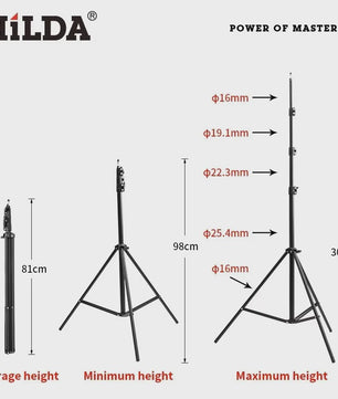 HILDA 3 Meter Laser Waterpas Statief - Verstelbaar Hoogte Metaal Fotografie Statief met 1/4 Inch Schroef