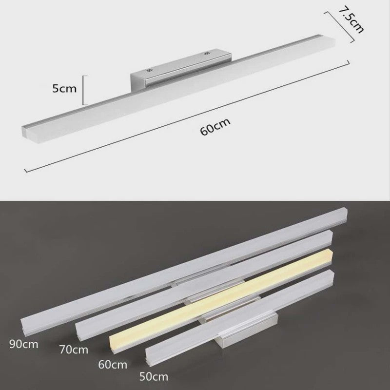 Moderne LED Spiegelverlichting Wandlamp - RVS Zwart/Zilver