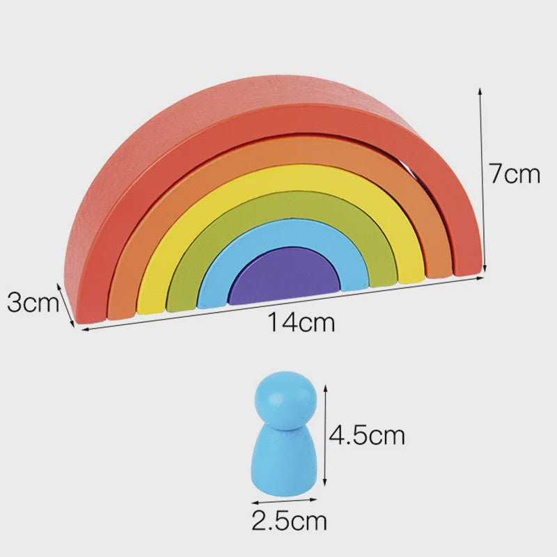 Houten Regenboog Stapel- en Balansspeelgoed - Montessori Educatief Speelgoed voor Kinderen