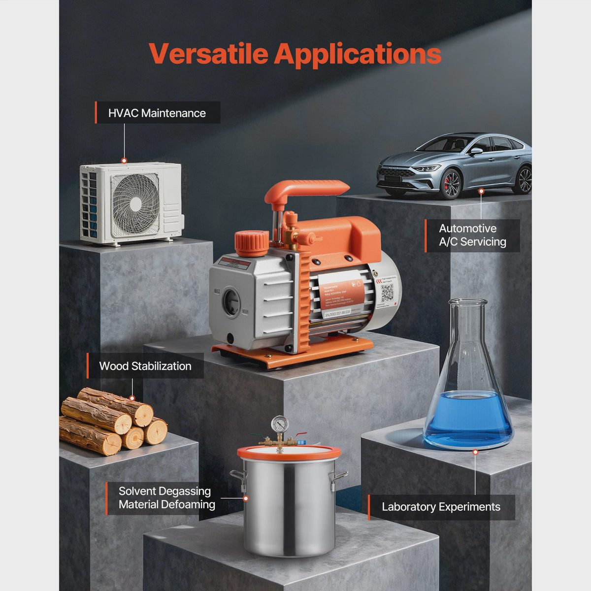 SucceBuy Vacuümpomp voor HVAC: 1- & 2-Traps, 3.5-7 CFM