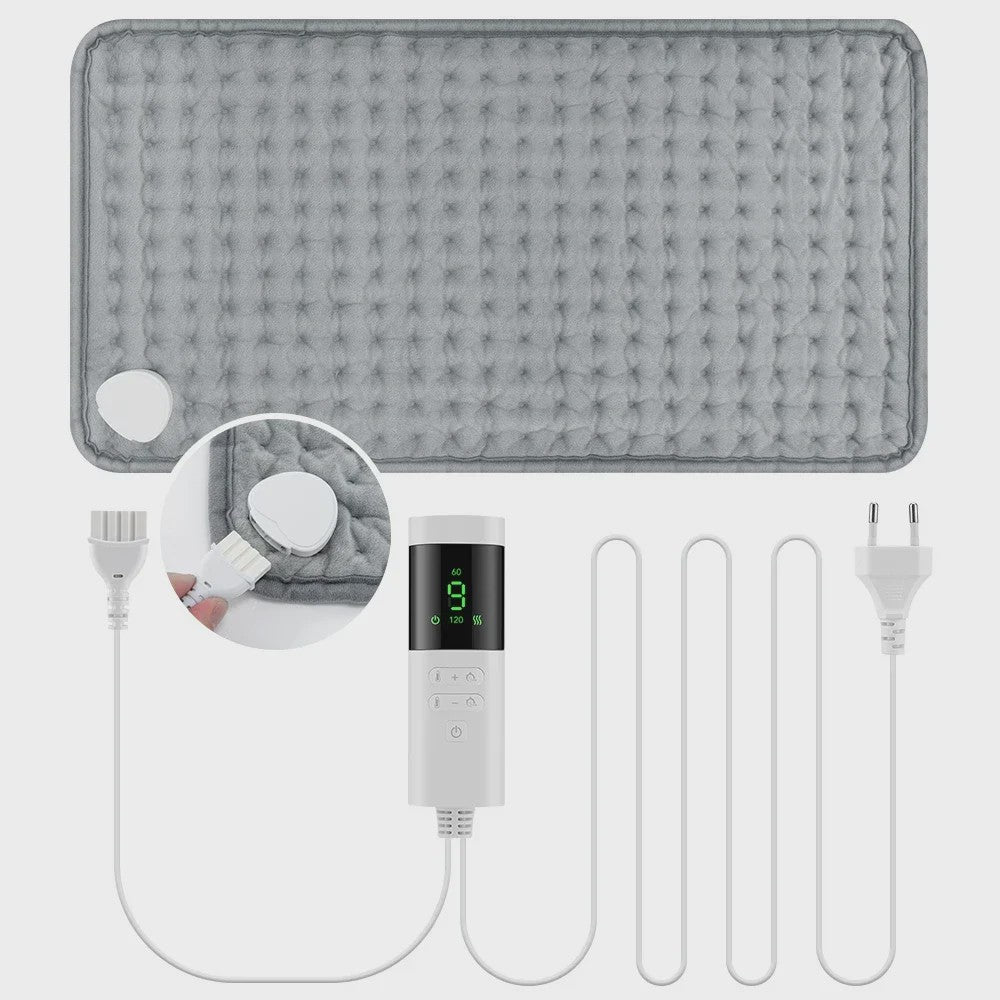 Elektrische Verwarmingsdeken 30x60cm - Verstelbare Warmte & Timer voor Rug, Nek, Schouder - Wasbaar & Comfortabel