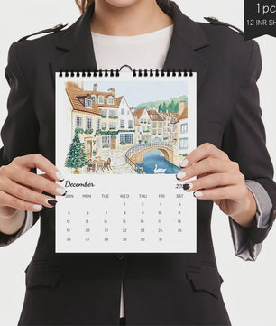 2027 Wandkalender met Ouyang Town Thema - 12 Maanden Planner & Perfect Cadeau