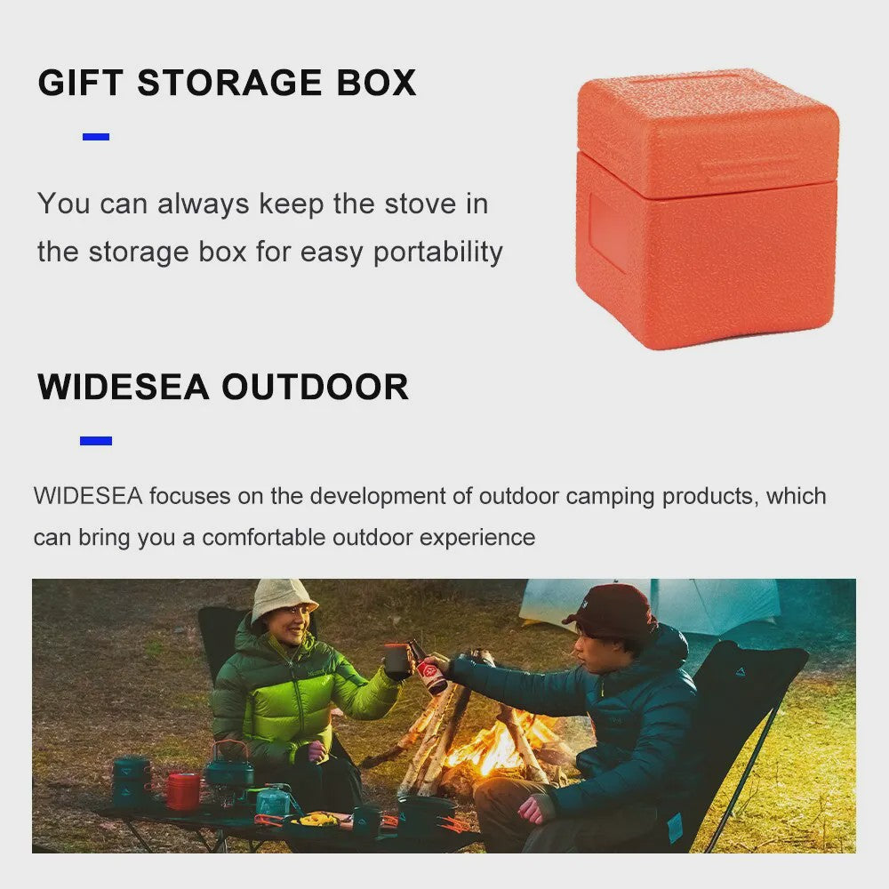 Widesea Krachtige 6800W Camping Gasbrander - Opvouwbaar & Draagbaar