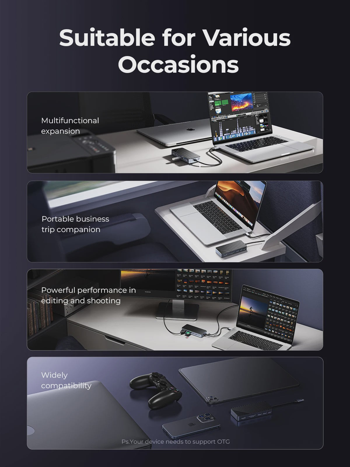 ORICO USB-C Docking Station met M.2 NVMe/SATA SSD Enclosure & 10Gbps Hub