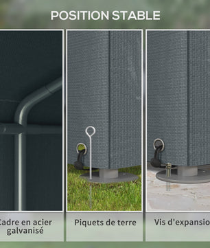 Outsunny Tuinopslag Tent 2x2m - Waterdichte Fietsenstalling met Stalen Frame