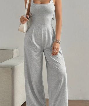 Dames Casual Halter Jumpsuit met Wijde Pijpen - Mouwloos & Rugloos voor Lente/Zomer