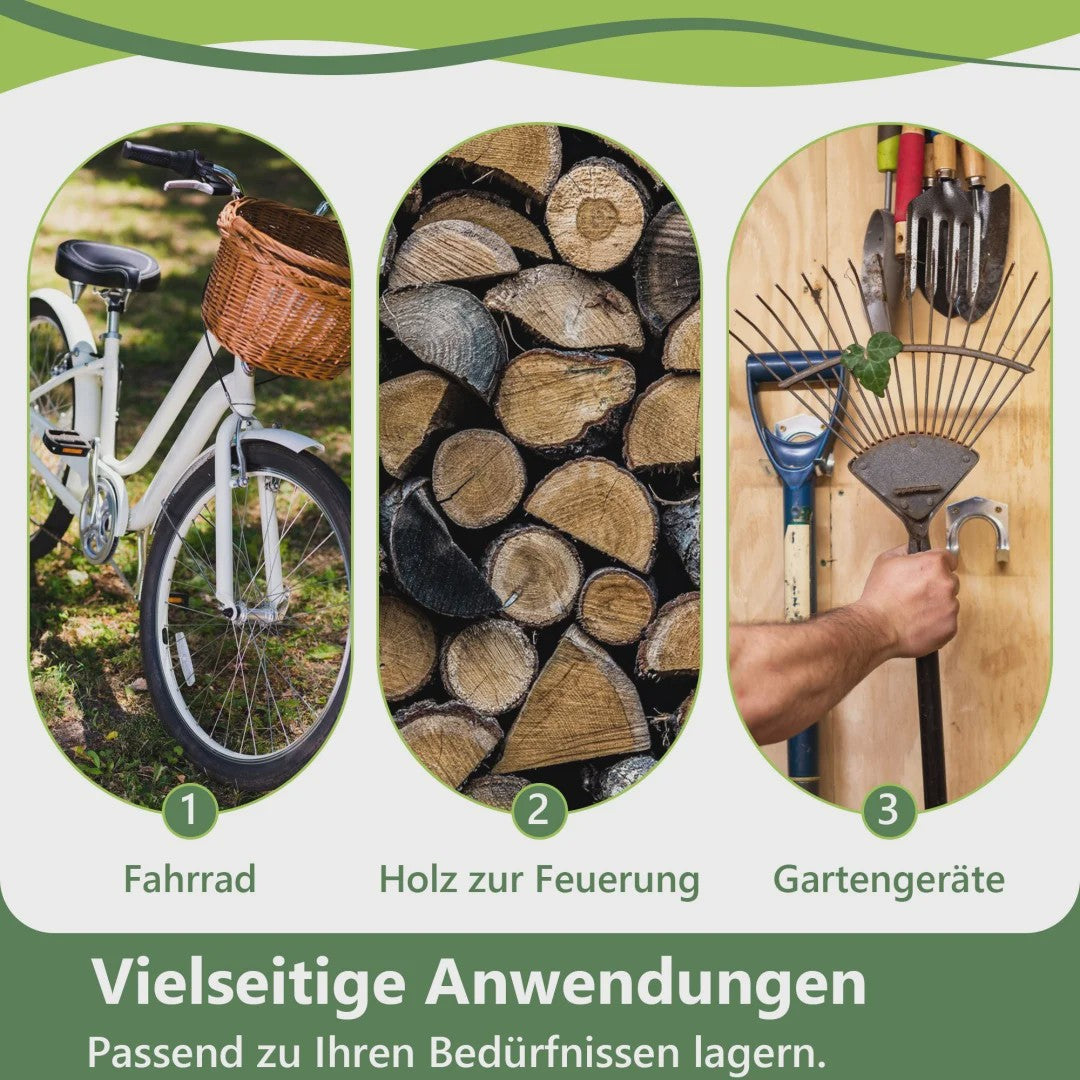 Donkergrijze Fietsenstalling Tent - 305x296x233cm - Outdoor Opslag voor Fietsen & Tuin Gereedschap