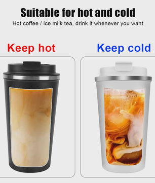 RVS Thermo Koffiebeker - Lekvrij Reizen - 380/510ML