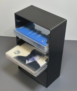 Zwarte Cassette Tape Opbergrek - 10 Vakken - Duurzaam Plastic